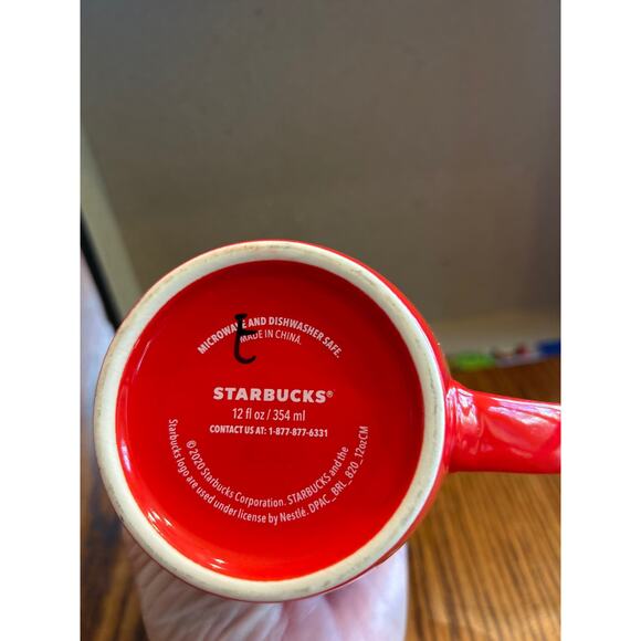Starbucks Coffee Mug Cup 2020 Red Classic Mermaid Green Logo 12oz - Picture 3 of 3